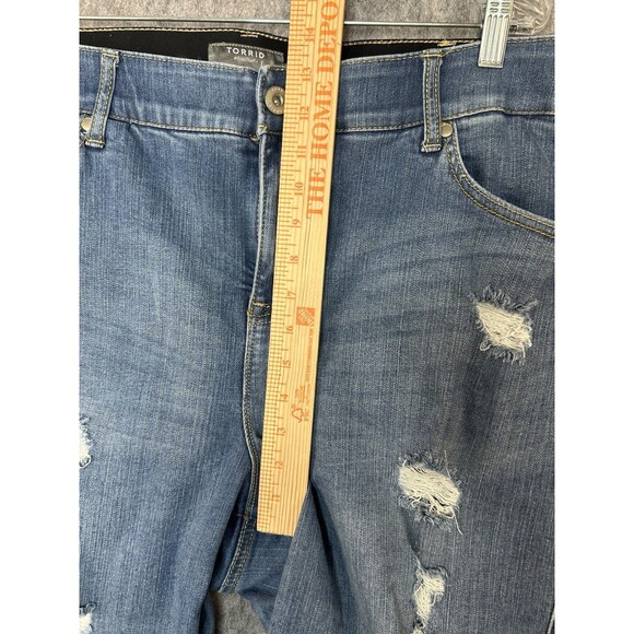 Torrid Women's 24R Premium Stretch Bombshell Skinny Ankle Denim Jeans Distressed - Picture 7 of 10
